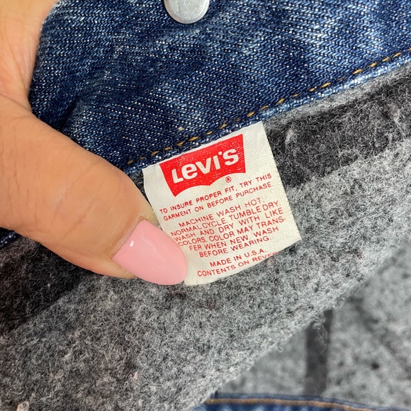 Vintage Men’s 80’s Levi Wool-like lined denim jacket 38 - Picture 6 of 11